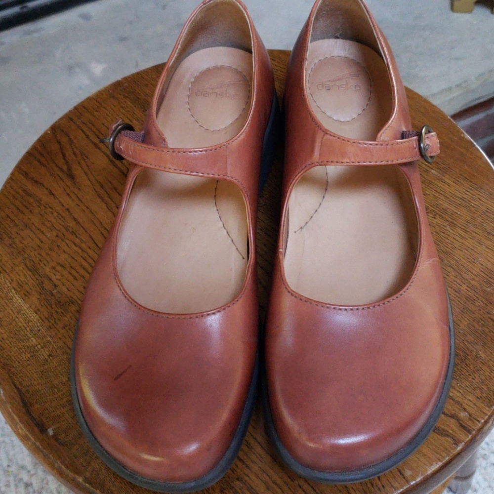 Dansko Women's Mary Jane Brown Leather Shoes Size 39